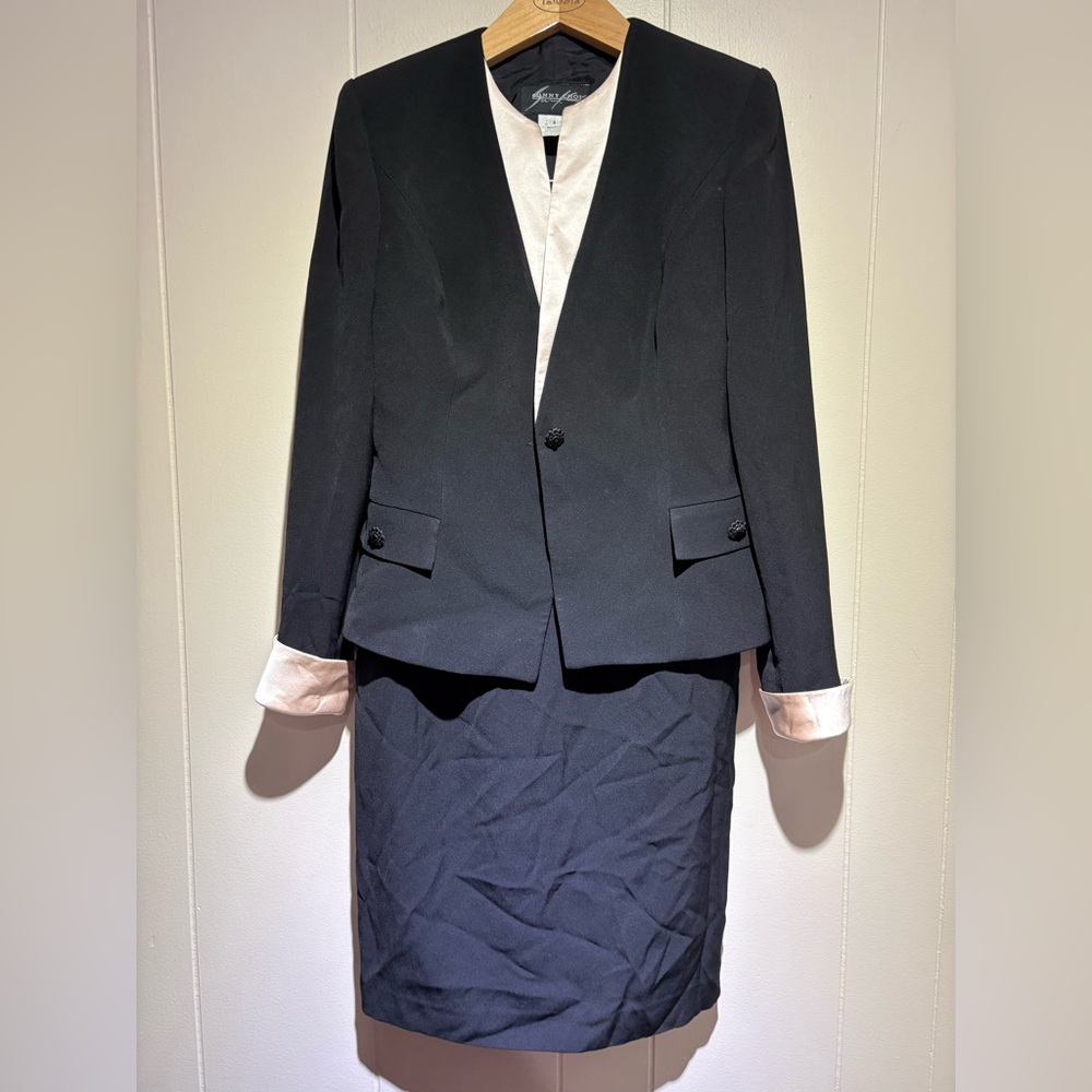 Sunny Choi 90’s y2k black pink dress suit jacket 4 satin